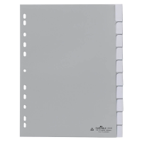 DURABLE Ordnerregister DIN A4 Vollformat 1-10 grau 10-teilig mit Wechseltaben, 1 Satz