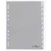 DURABLE Ordnerregister DIN A4 Vollformat 1-10 grau 10-teilig mit Wechseltaben, 1 Satz