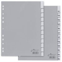 DURABLE Ordnerregister DIN A4 Vollformat Jan.-Dez. grau 12-teilig mit Wechseltaben, 1 Satz