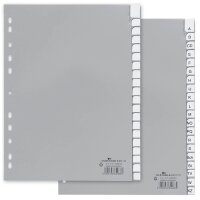 DURABLE Ordnerregister DIN A4 Vollformat A-Z grau 20-teilig mit Wechseltaben, 1 Satz