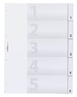 DURABLE Ordnerregister DIN A4 Vollformat 1-5 transparent...