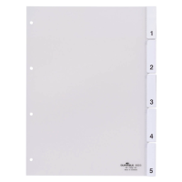 DURABLE Ordnerregister DIN A4 Vollformat 1-5 transparent...