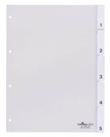 DURABLE Ordnerregister DIN A4 Vollformat 1-5 transparent...