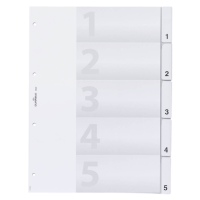 DURABLE Ordnerregister DIN A4 Vollformat 1-5 transparent 5-teilig, 1 Satz