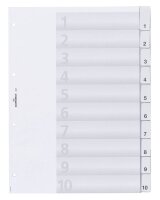 DURABLE Ordnerregister DIN A4 Vollformat 1-10 transparent...