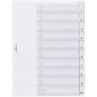 DURABLE Ordnerregister DIN A4 Vollformat 1-10 transparent 10-teilig, 1 Satz