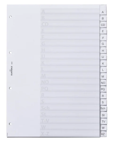 DURABLE Ordnerregister DIN A4 Vollformat A-Z transparent...