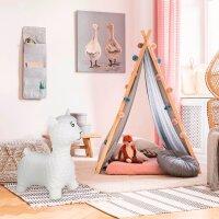 relaxdays Hüpftier Lama cremeweiß