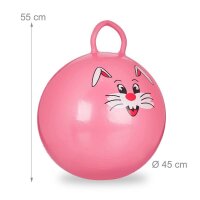 relaxdays Hüpfball Hase rosa, Ø 45,0 cm, 1 St.