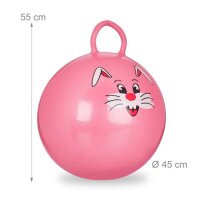 relaxdays Hüpfball Hase rosa, Ø 45,0 cm, 1 St.