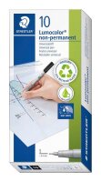 STAEDTLER Lumocolor Folienstifte schwarz 0,4 mm non-permanent, 10 St.