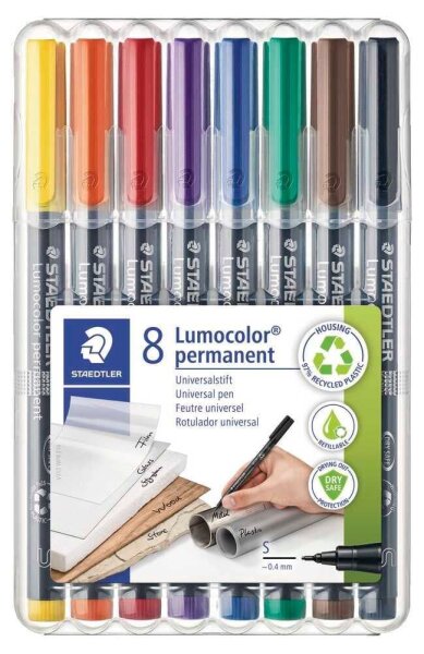 STAEDTLER Lumocolor Folienstifte-Set farbsortiert permanent, 8 St.