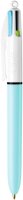 BIC 4-Farben-Kugelschreiber 4-Colours Fun hellblau, Schreibfarbe: türkisblau, pink, hellgrün, lila, 1 St.