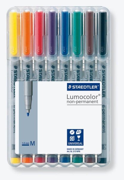 STAEDTLER Lumocolor Folienstifte-Set farbsortiert non-permanent, 8 St.
