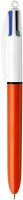 BIC 4-Farben-Kugelschreiber Original orange/weiß, Schreibfarbe: schwarz, blau, rot, grün, 1 St.