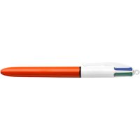 BIC 4-Farben-Kugelschreiber Original orange/weiß, Schreibfarbe: schwarz, blau, rot, grün, 1 St.