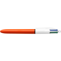BIC 4-Farben-Kugelschreiber Original orange/weiß, Schreibfarbe: schwarz, blau, rot, grün, 1 St.