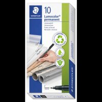 STAEDTLER Lumocolor Folienstifte schwarz 0,6 mm permanent, 10 St.