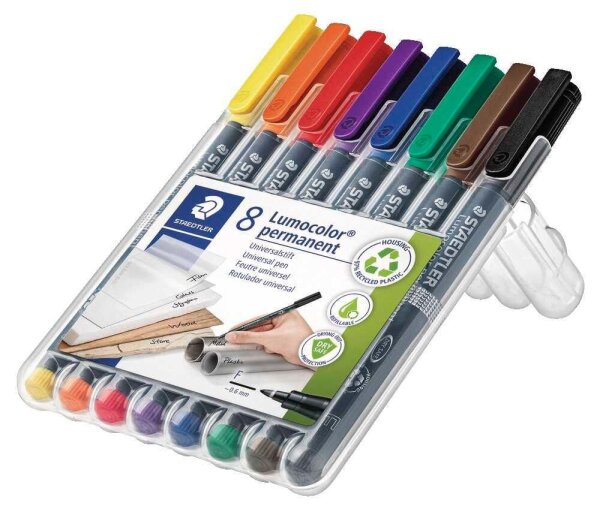 STAEDTLER Lumocolor Folienstifte-Set farbsortiert permanent, 8 St.