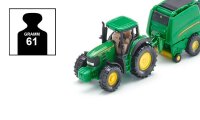 siku Traktor John Deere 7530 mit Ballenpresse 990 1665 Spielzeugauto
