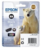 EPSON 26 / T2611 (Eisbär) Foto schwarz Druckerpatrone