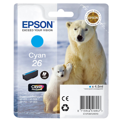 EPSON 26 / T2612 (Eisbär) cyan Druckerpatrone