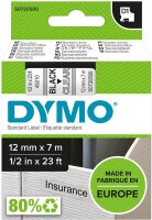 DYMO Schriftband D1 45010 S0720500, 12 mm, schwarz auf...