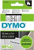 DYMO Schriftband D1 45013 S0720530, 12 mm, schwarz auf...