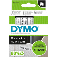 DYMO Schriftband D1 45013 S0720530, 12 mm, schwarz auf weiß, 1 St.