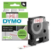 DYMO Schriftband D1 45015 S0720550, 12 mm, rot auf...