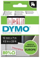 DYMO Schriftband D1 45015 S0720550, 12 mm, rot auf...