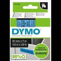 DYMO Schriftband D1 45016 S0720560, 12 mm, schwarz auf blau, 1 St.