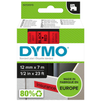 DYMO Schriftband D1 45017 S0720570, 12 mm, schwarz auf rot, 1 St.