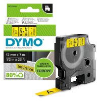 DYMO Schriftband D1 45018 S0720580, 12 mm, schwarz auf...