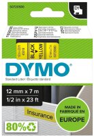 DYMO Schriftband D1 45018 S0720580, 12 mm, schwarz auf...