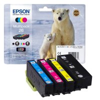 EPSON 26 / T2616 (Eisbär) schwarz, cyan, magenta, gelb Druckerpatronen, 4er-Set