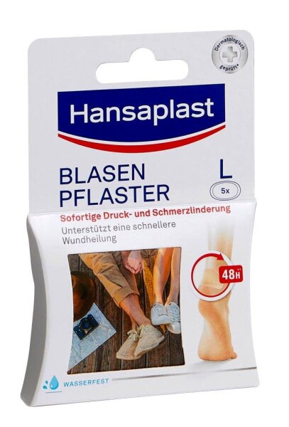 Hansaplast Blasenpflaster L 587360 transparent 5,8 x 3,4 cm, 5 St.  ( 587360 )