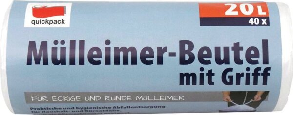 quickpack Müllbeutel 20,0 l transparent, 40 St.