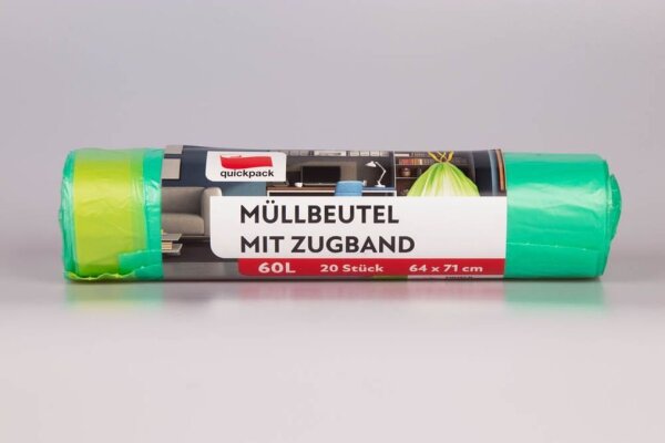 quickpack Müllbeutel 60,0 l grün, 20 St.