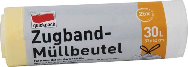 quickpack Müllbeutel 30,0 l gelb, 25 St.