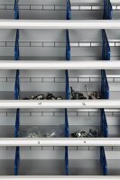 Gürkan Stahlschrank 109484 lichtgrau, blau 12 Fachböden 100,0 x 30,0 x 198,0 cm, aufgebaut, 1 St.