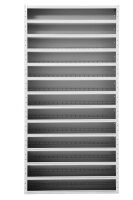 Gürkan Stahlschrank 109484 lichtgrau, blau 12 Fachböden 100,0 x 30,0 x 198,0 cm, aufgebaut, 1 St.