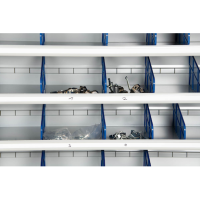 Gürkan Stahlschrank 109484 lichtgrau, blau 12 Fachböden 100,0 x 30,0 x 198,0 cm, aufgebaut, 1 St.