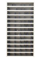 Gürkan Stahlschrank 109484 lichtgrau, blau 12 Fachböden 100,0 x 30,0 x 198,0 cm, aufgebaut, 1 St.