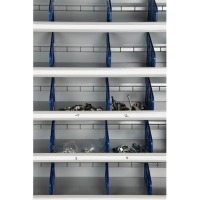 Gürkan Stahlschrank 109484 lichtgrau, blau 12 Fachböden 100,0 x 30,0 x 198,0 cm, aufgebaut, 1 St.