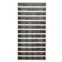 Gürkan Stahlschrank 109484 lichtgrau, blau 12 Fachböden 100,0 x 30,0 x 198,0 cm, aufgebaut, 1 St.