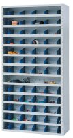 Gürkan Stahlschrank 110666 lichtgrau, blau 12 Fachböden 100,0 x 40,0 x 198,0 cm, aufgebaut, 1 St.