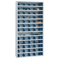 Gürkan Stahlschrank 110666 lichtgrau, blau 12 Fachböden 100,0 x 40,0 x 198,0 cm, aufgebaut, 1 St.