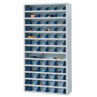 Gürkan Stahlschrank 110666 lichtgrau, blau 12 Fachböden 100,0 x 40,0 x 198,0 cm, aufgebaut, 1 St.