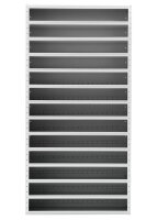 Gürkan Stahlschrank 110666 lichtgrau, blau 12 Fachböden 100,0 x 40,0 x 198,0 cm, aufgebaut, 1 St.